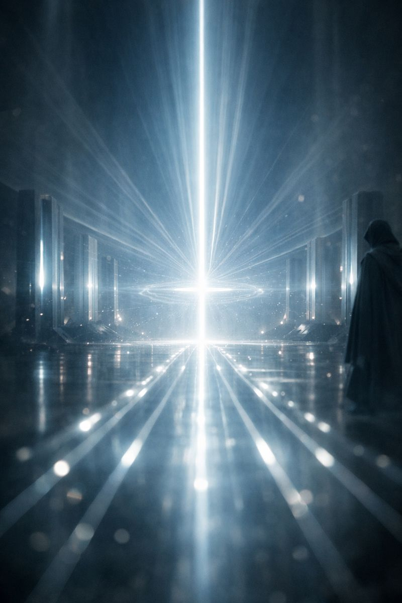 Light resolving into a single aligned rhythm